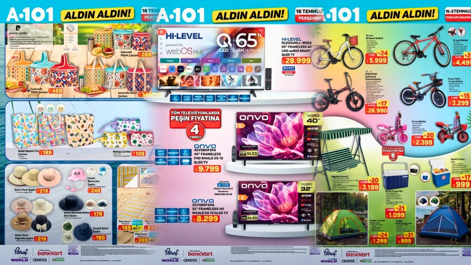 A101 16 Temmuz Kataloğu Yayımlandı: Salıncak, Televizyon ve Bisiklet Geliyor