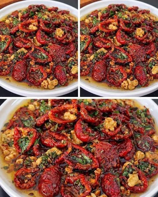 Kuru Domatesli Cevizli Salata  Nasıl Yapılır?
