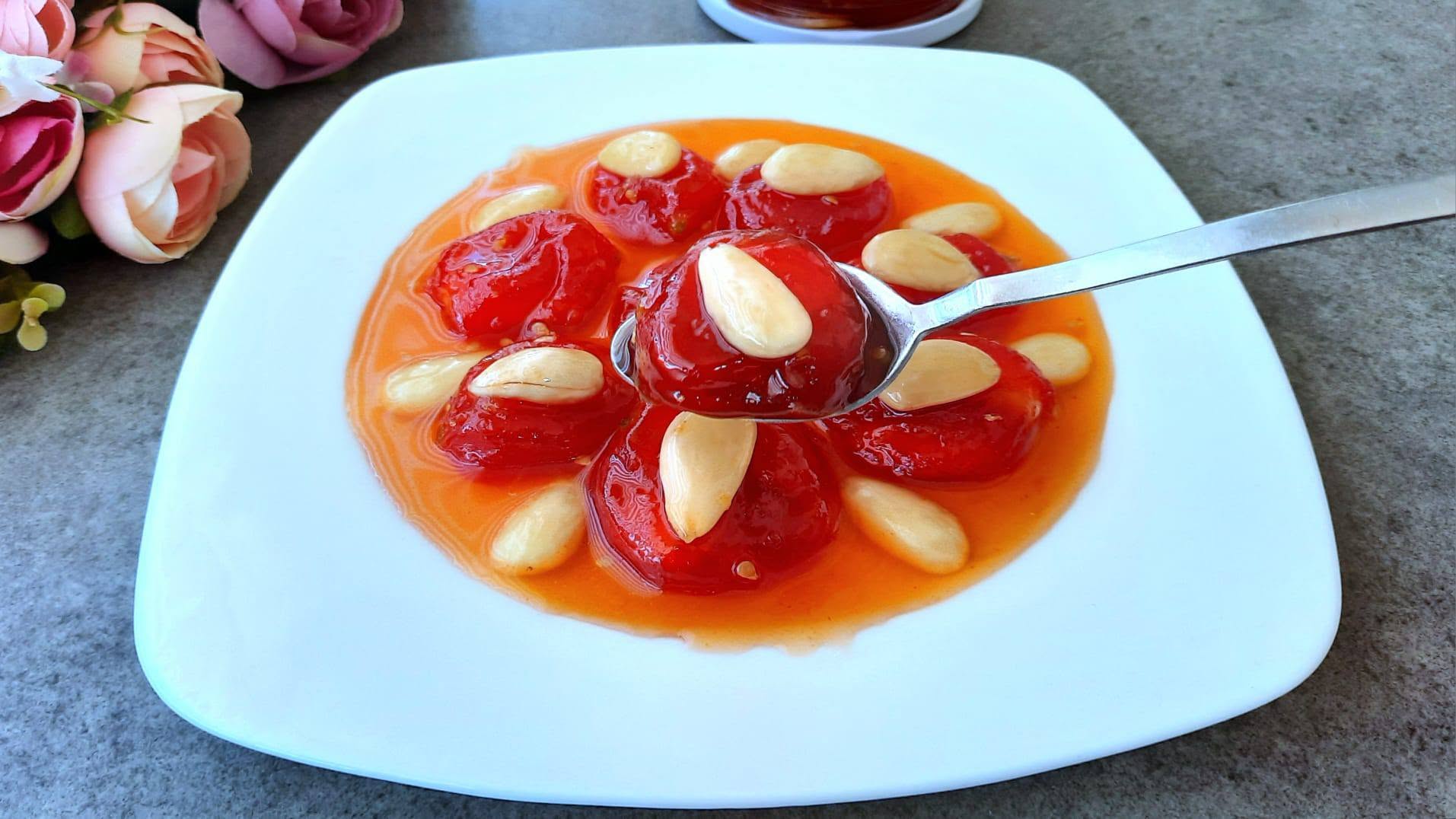 Bademli Domates Reçeli Nasıl Yapılır?