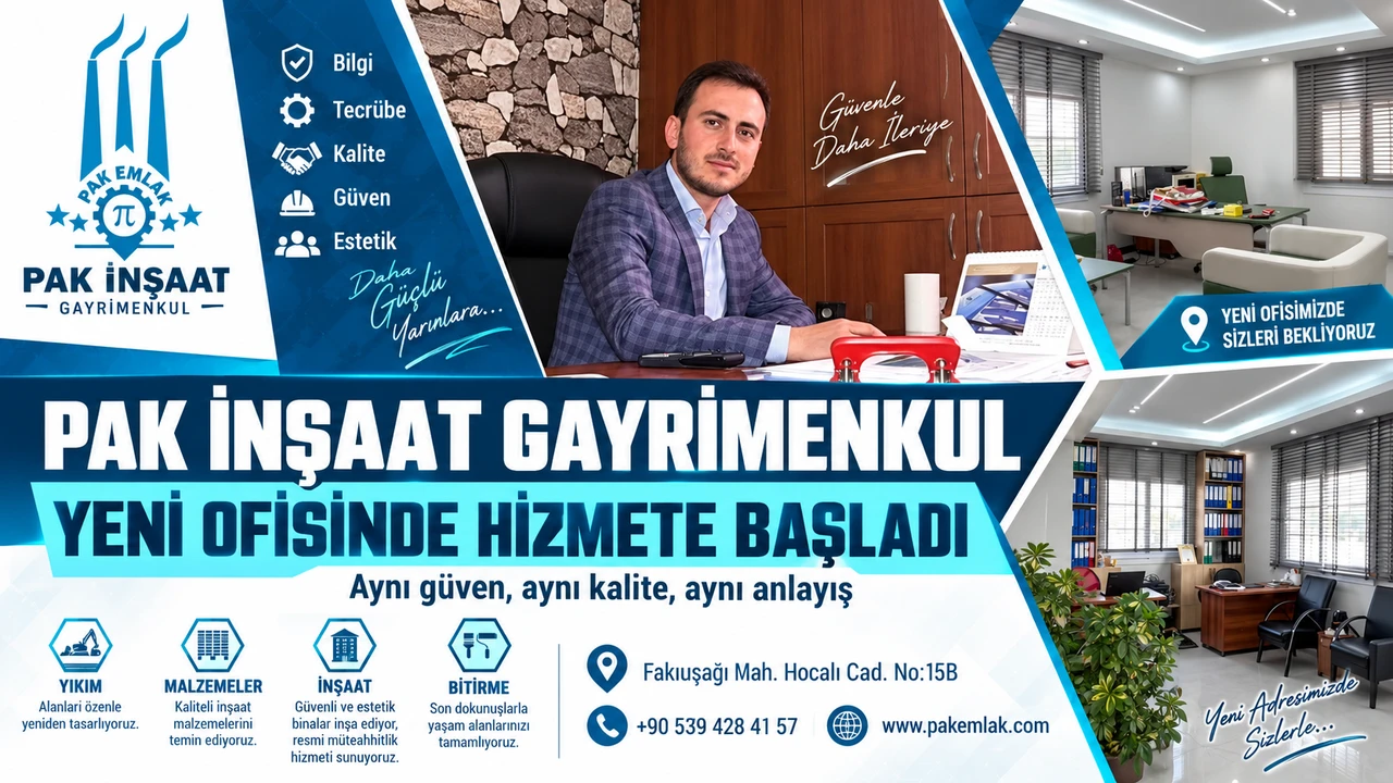 Pak İnşaat Gayrimenkul Yeni Ofisinde Hizmete Başladı